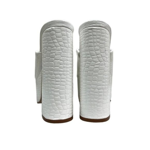 Schutz Womens Darah Platform Croc Print White Mules Slip On-Shoes Size: 10 NIB - Picture 5 of 6